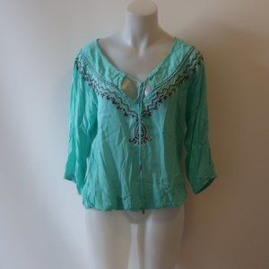 CLAIRE MERCIER ST. BARTH EMBROIDERED SEQUIN TOP L*
